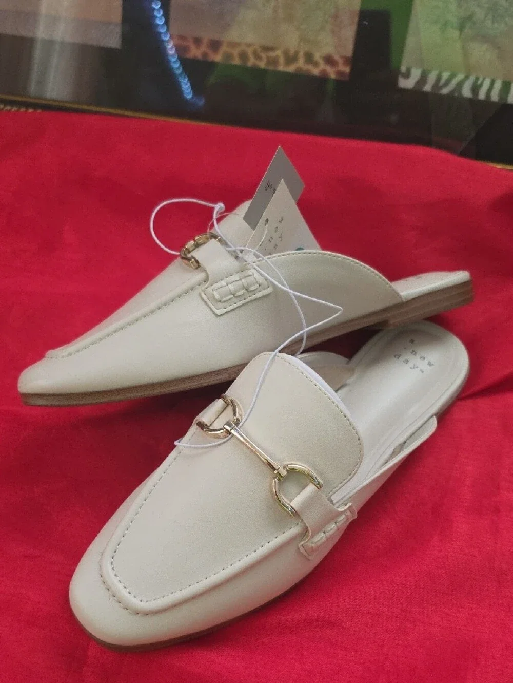 a new day Cream Slip-On Mule Loafers with Gold Accent - Picture 2 of 4